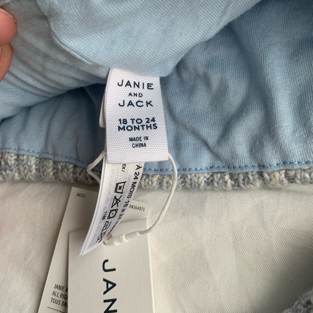 Janie and Jack Cable Knit Baby Set 18–24 Months NWT | Sweater Pants Hat - Picture 7 of 8
